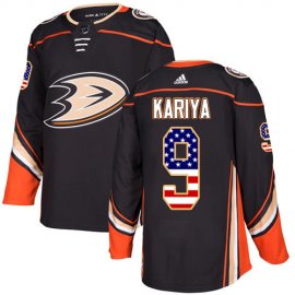 Adidas Anaheim Ducks #9 Paul Kariya Black Home Authentic USA Flag Youth Stitched NHL Jersey