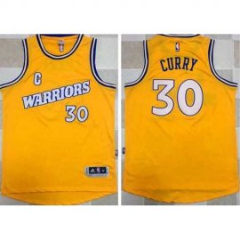 Golden State Warriors #30 Stephen Curry Gold New Throwback Stitched NBA Jersey