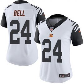 Nike Cincinnati Bengals #24 Vonn Bell White Womens Stitched NFL Limited Rush Jersey