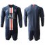 Paris Saint-Germain Blank Home Long Sleeves Soccer Club Jersey