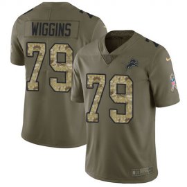 Nike Detroit Lions #79 Kenny Wiggins Olive/Camo Mens Stitched NFL Limited 2017 Salute To Service Jersey