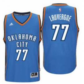 Mens Oklahoma City Thunder #77 Joffrey Lauvergne adidas Light Blue New Swingman Road Jersey