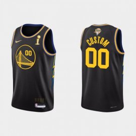 Golden State Warriors Custom Mens Nike Black 2021-22 NBA Finals Champions Swingman Jersey
