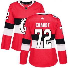 Adidas Ottawa Senators #72 Thomas Chabot Red Authentic 2017 100 Classic Womens Stitched NHL Jersey