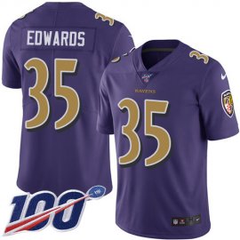 Nike Baltimore Ravens #35 Gus Edwards Purple Mens Stitched NFL Limited Rush 100th Season Jersey