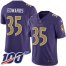 Nike Baltimore Ravens #35 Gus Edwards Purple Mens Stitched NFL Limited Rush 100th Season Jersey
