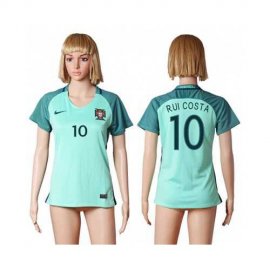 Womens Portugal #10 Rui Costa Away Soccer Country Jersey