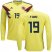 Colombia #19 F.Diaz Home Long Sleeves Soccer Country Jersey