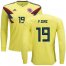 Colombia #19 F.Diaz Home Long Sleeves Soccer Country Jersey