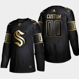 Seattle Kraken Custom Mens Adidas Black Golden Edition Limited Stitched NHL Jersey