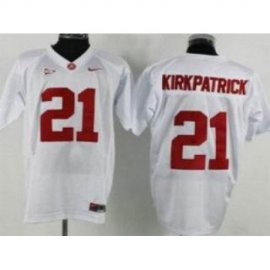 Alabama Crimson Tide 21 Kipkpatrick White NCAA Jerseys