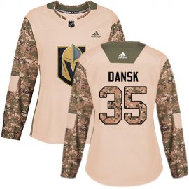 Adidas Vegas Golden Knights #35 Oscar Dansk Camo Authentic 2017 Veterans Day Womens Stitched NHL Jersey