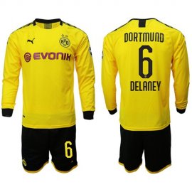 Dortmund #6 Delaney Home Long Sleeves Soccer Club Jersey