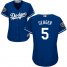 Los Angeles Dodgers #5 Corey Seager Blue Alternate 2018 World Series Womens Stitched MLB Jersey