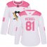 Adidas Pittsburgh Penguins #81 Phil Kessel White/Pink Authentic Fashion Womens Stitched NHL Jersey