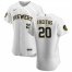 Milwaukee Brewers #20 David Freitas Mens Nike White Home 2020 Authentic Player MLB Jersey