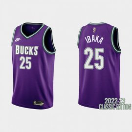 Milwaukee Milwaukee Bucks #25 Serge Ibaka Purple Mens Nike NBA 2022-23 Classic Edition Jersey Mens