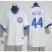 Chicago Cubs #44 Anthony Rizzo White(Blue Strip) Cooperstown Womens Stitched MLB Jersey