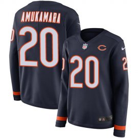 Nike Chicago Bears #20 Prince Amukamara Navy Blue Team Color Womens Stitched NFL Limited Therma Long Sleeve Jersey