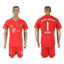 Bayern Munchen #1 Neuer Red Goalkeeper Soccer Club Jersey