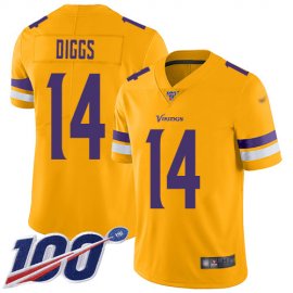 Nike Minnesota Vikings #14 Stefon Diggs Gold Mens Stitched NFL Limited Inverted Legend 100th Season Jersey