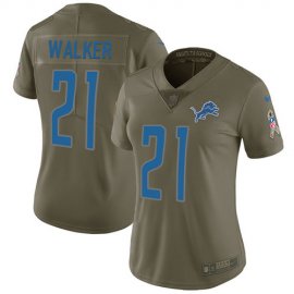 Nike Detroit Lions #21 Tracy Walker Olive Womens Stitched NFL Limited 2017 Salute to Service Jersey