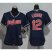 Cleveland Indians #12 Francisco Lindor Navy Blue Womens Alternate Stitched MLB Jersey