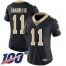 Nike New Orleans Saints #11 Deonte Harris Black Team Color Womens Stitched NFL 100th Season Vapor Untouchable Limited Jersey