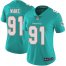 Nike Miami Dolphins #91 Cameron Wake Aqua Green Team Color Womens Stitched NFL Vapor Untouchable Limited Jersey