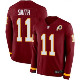 Nike Washington Football Team #11 Alex Smith Burgundy Red Team Color Mens Stitched NFL Limited Therma Long Sleeve Jersey