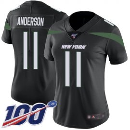 Nike New York Jets #11 Robby Anderson Black Alternate Womens Stitched NFL 100th Season Vapor Limited Jersey