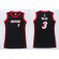 Womens Heat #3 Dwyane Wade Black Dress Stitched NBA Jersey