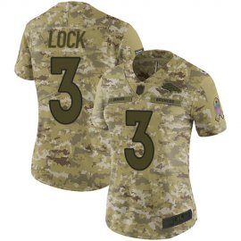 Nike Denver Broncos #3 Drew Lock Camo Womens Stitched NFL Limited 2018 Salute to Service Jersey