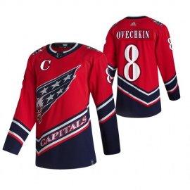 Washington Capitals #8 Alexander Ovechkin Red Mens Adidas 2020-21 Reverse Retro Alternate NHL Jersey