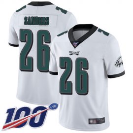 Nike Philadelphia Eagles #26 Miles Sanders White Mens Stitched NFL 100th Season Vapor Limited Jersey