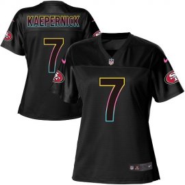 Nike San Francisco 49ers #7 Colin Kaepernick Black Womens NFL Fashion Game Jersey