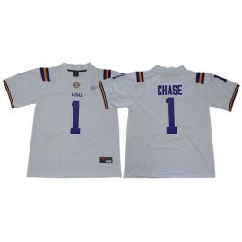 LSU Tigers #1 JaMarr Chase White Limited Stitched College Jersey