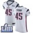 Nike New England Patriots #45 Donald Trump White Super Bowl LIII Bound Mens Stitched NFL Vapor Untouchable Elite Jersey