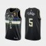 Nike Milwaukee Bucks #5 Jeff Teague 2021 NBA Finals Champions Swingman Statement Edition Jersey Black Mens
