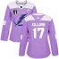 Adidas Tampa Bay Lightning #17 Alex Killorn Purple Authentic 2022 Stanley Cup Final Patch Womens Fights Cancer Stitched NHL Jersey Womens