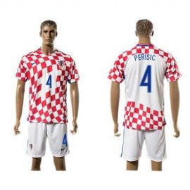 Croatia #4 Perisic Home Soccer Country Jersey