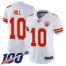 Nike Kansas City Chiefs #10 Tyreek Hill White Womens Stitched NFL 100th Season Vapor Limited Jersey