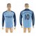 Manchester City #10 Kun Aguero Home Long Sleeves Soccer Club Jersey
