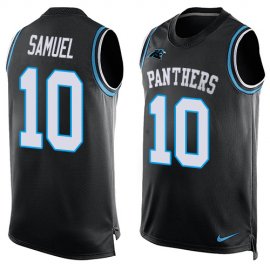 Nike Carolina Panthers #10 Curtis Samuel Black Team Color Mens Stitched NFL Limited Tank Top Jersey