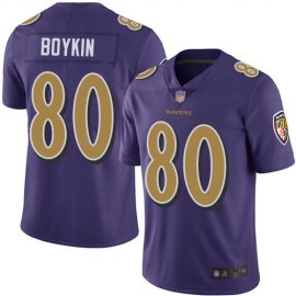 Nike Baltimore Ravens #80 Miles Boykin Purple Mens Stitched NFL Limited Rush Jersey