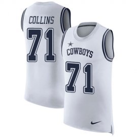 Nike Dallas Cowboys #71 Lael Collins White Mens Stitched NFL Limited Rush Tank Top Jersey