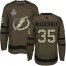Adidas Tampa Bay Lightning #35 Curtis McElhinney Green Salute to Service Youth 2020 Stanley Cup Champions Stitched NHL Jersey