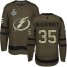 Adidas Tampa Bay Lightning #35 Curtis McElhinney Green Salute to Service Youth 2020 Stanley Cup Champions Stitched NHL Jersey