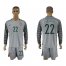Portugal #22 Carvalho Grey Goalkeeper Long Sleeves Soccer Country Jersey