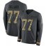 Nike Philadelphia Eagles #77 Andre Dillard Anthracite Salute to Service Mens Stitched NFL Limited Therma Long Sleeve Jersey